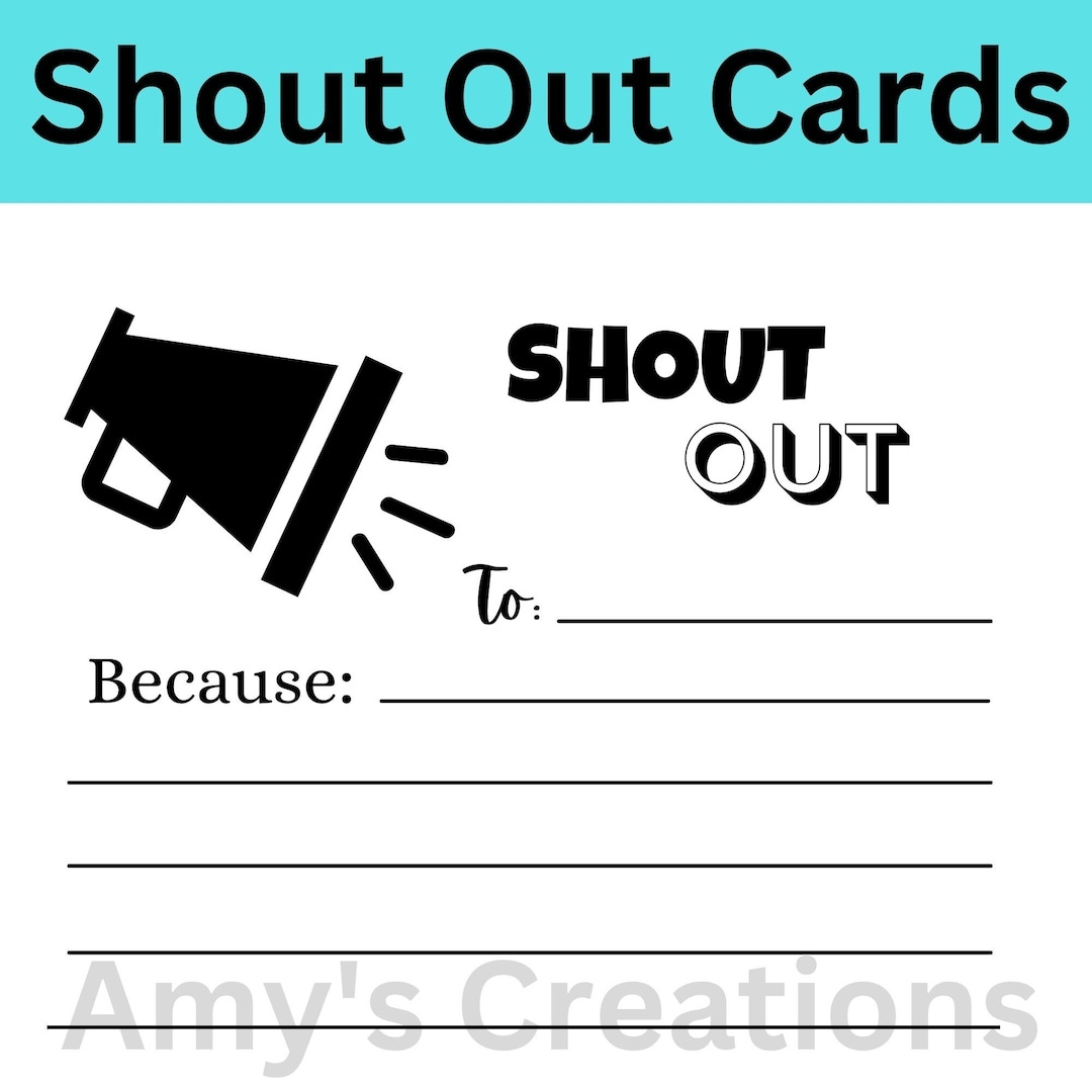 Shout Out Printable Template Free