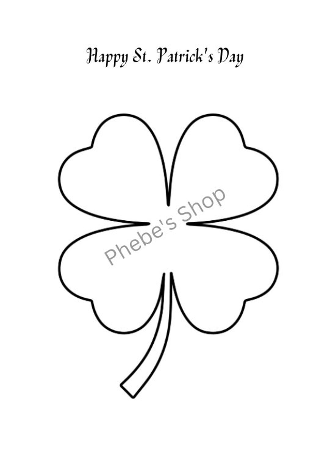 Printable St Patrick s Day Shamrock Template Big And Small Size Etsy