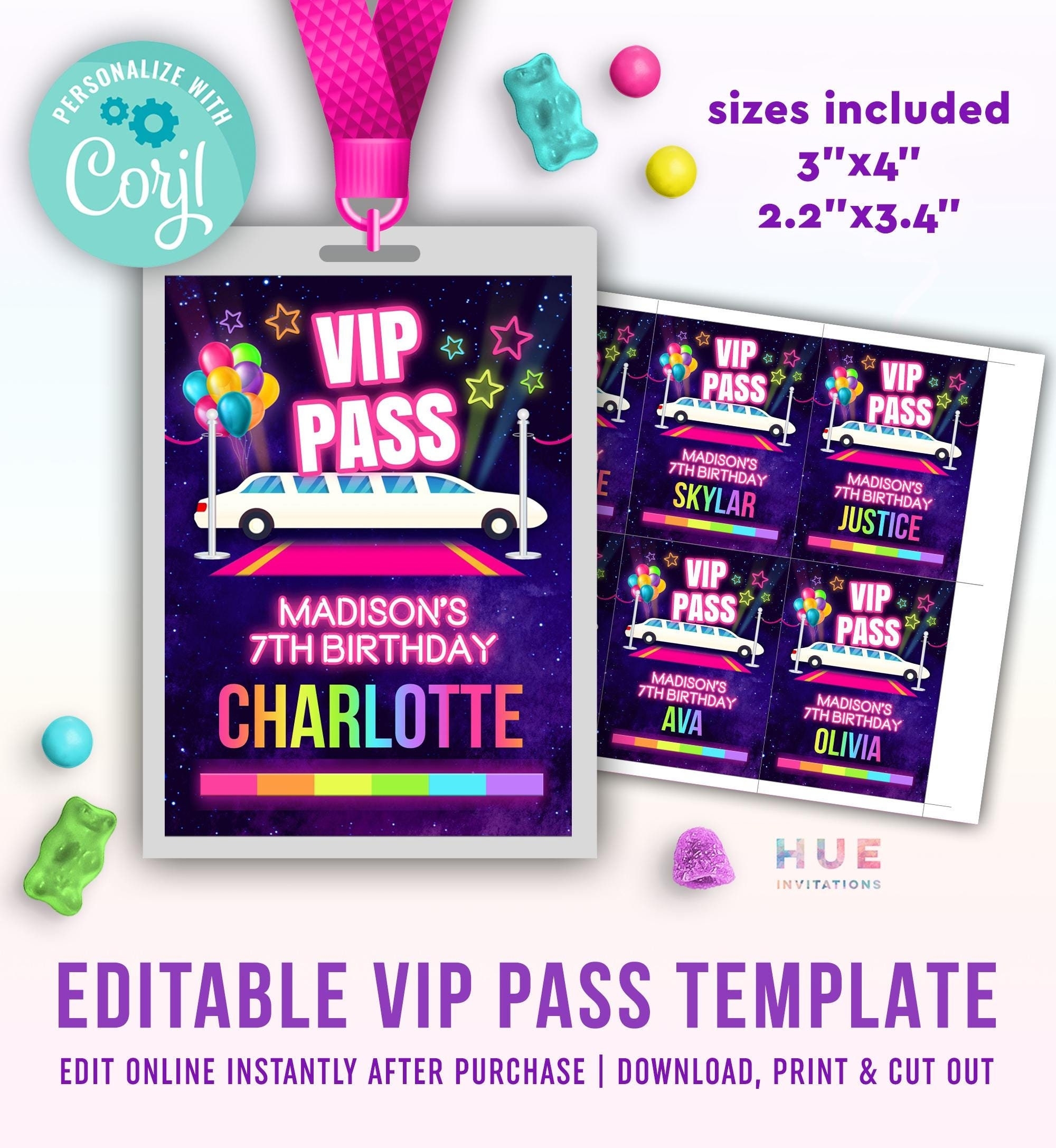 Printable Vip Pass Etsy