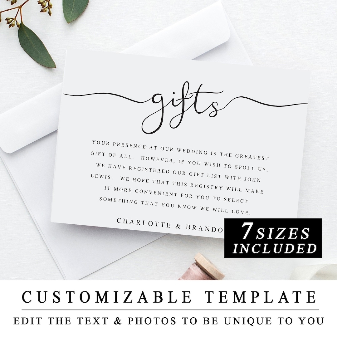 Free Printable Wedding Registry Card Template