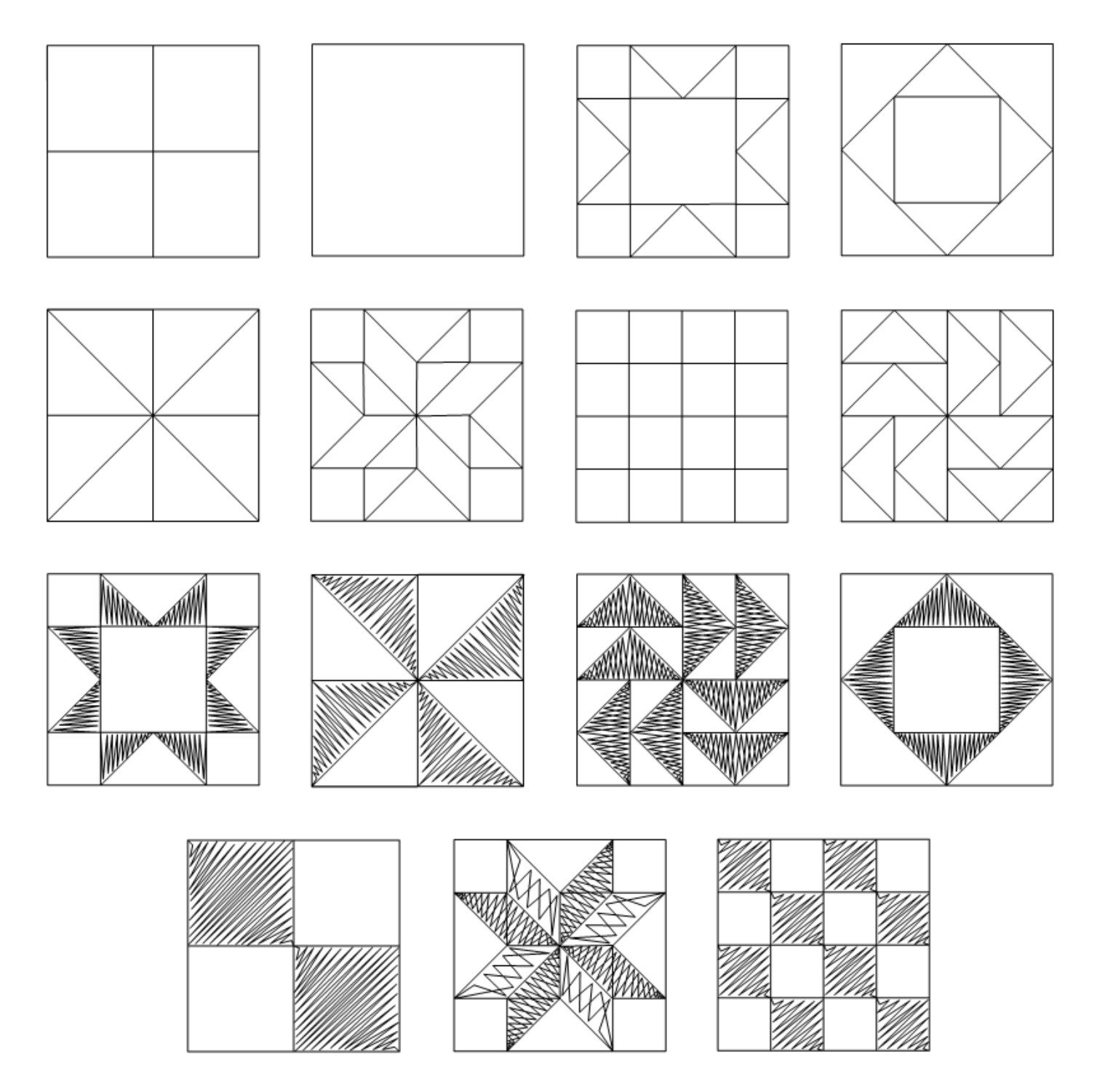 QB Quilt Block Template Set Worksheets Library