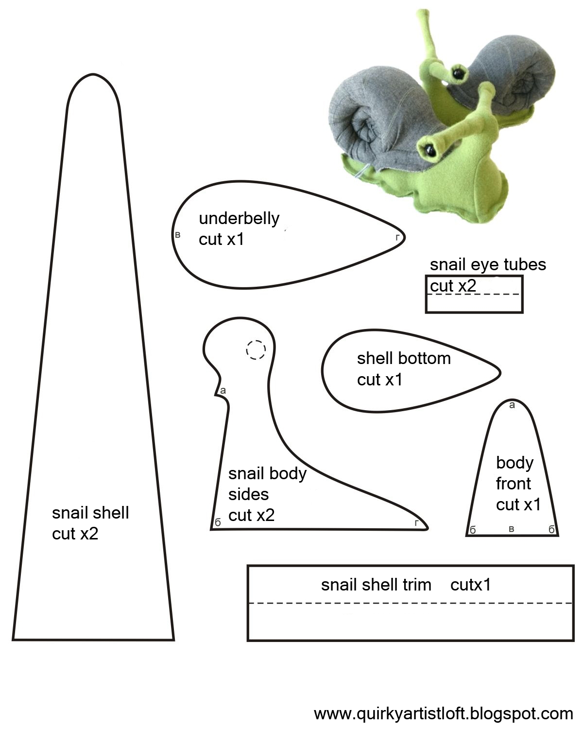 Quirky Artist Loft Free Pattern Snail