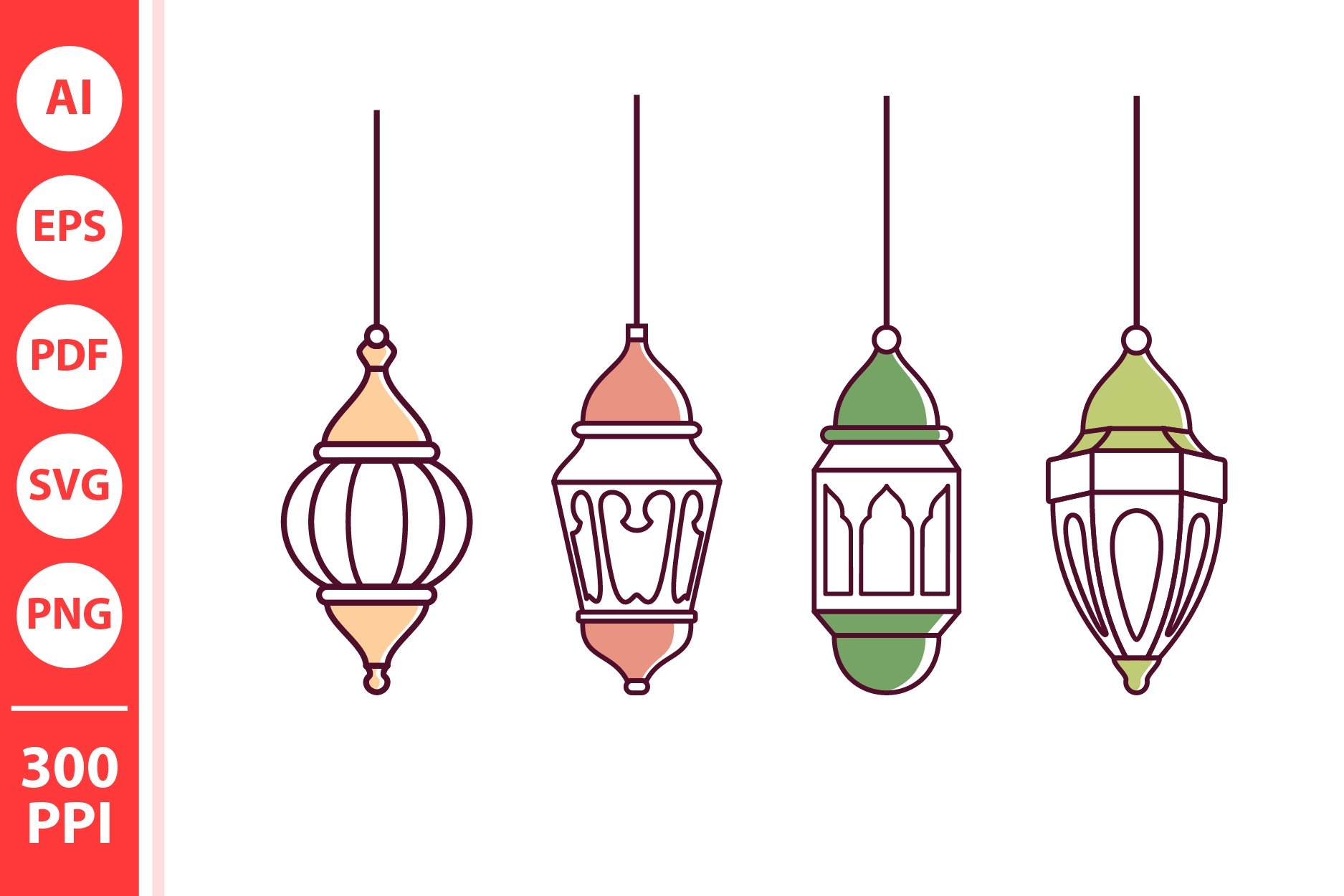 Ramadan Lantern Icon And Eid Celebration