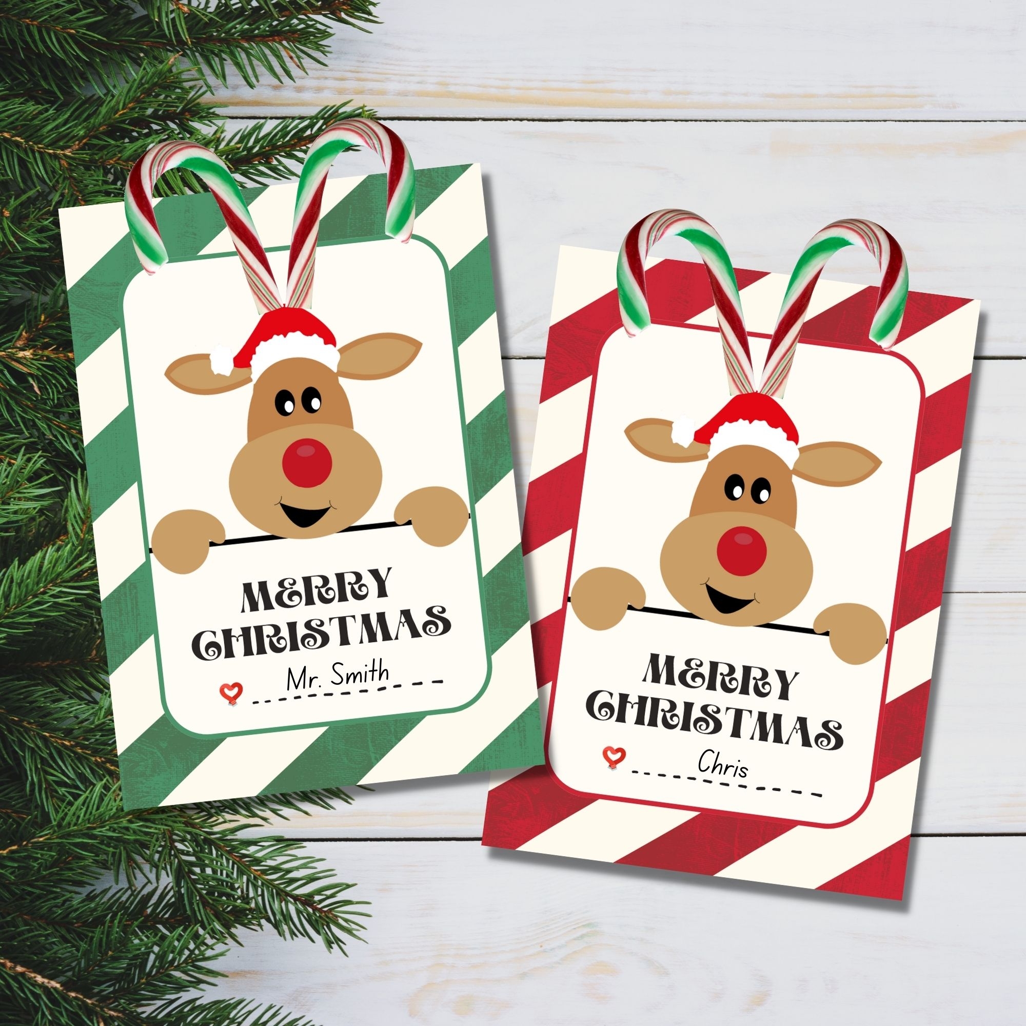 Reindeer Candy Cane Holder Template Made By Teachers