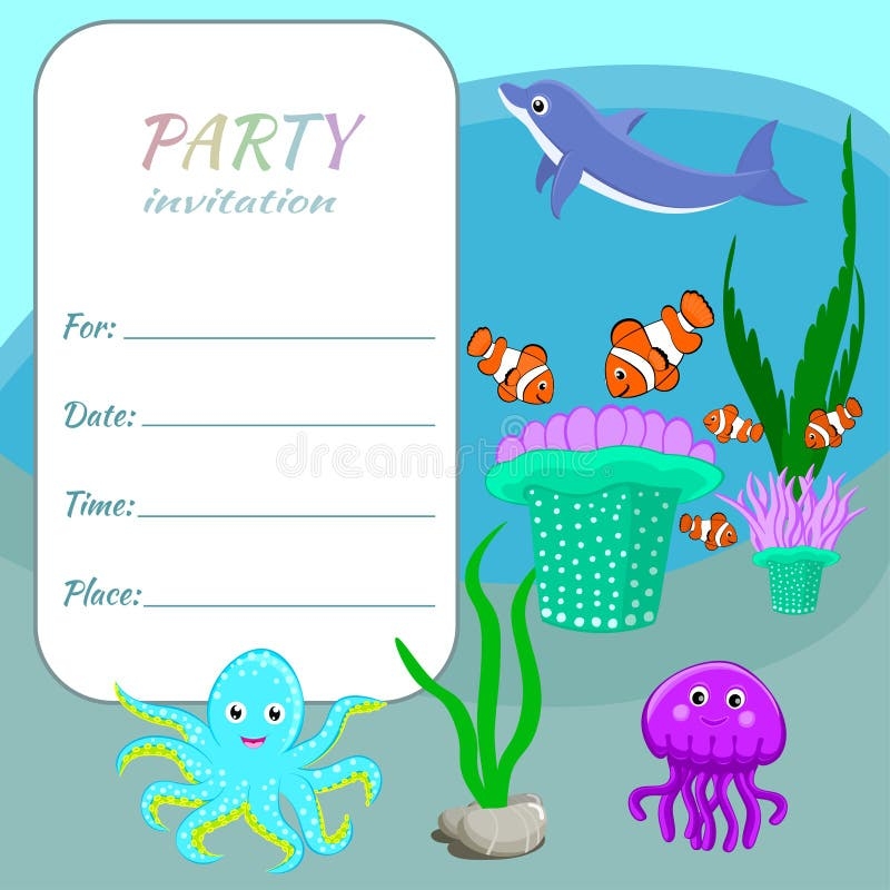 Sea Animals Party Stock Illustrations 3 204 Sea Animals Party 