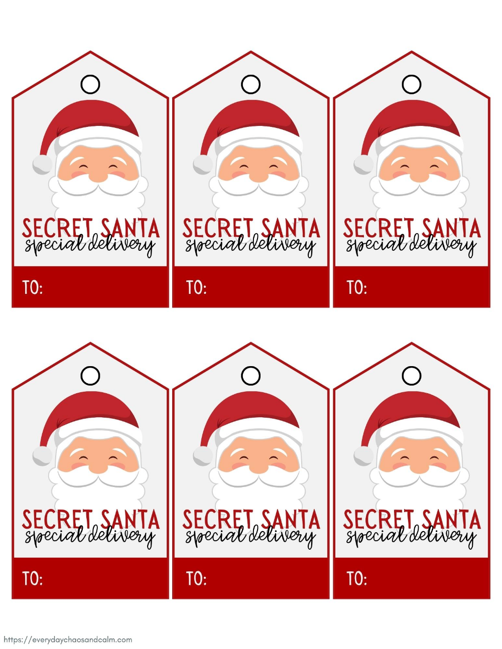 Secret Santa Tags Free Printable Printable Party Favors