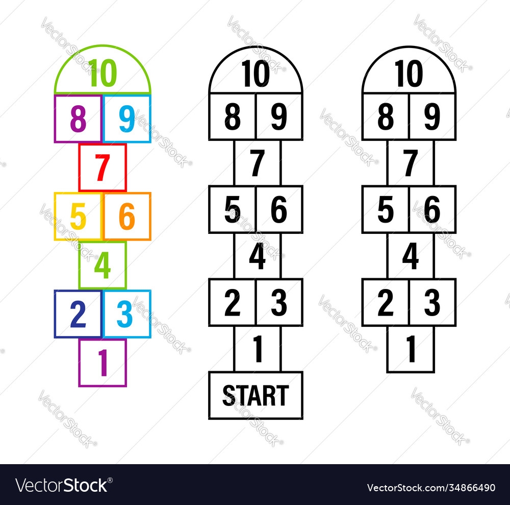 Set Child Hopscotch Game Templates Royalty Free Vector Image