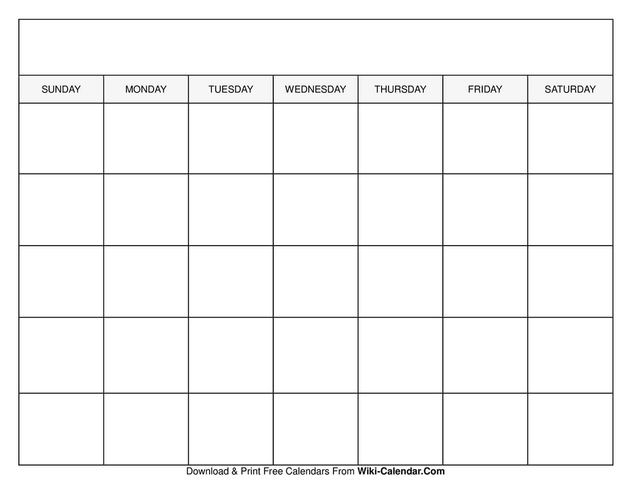 Simple Blank Calendar Templates Free To Download U0026 Print