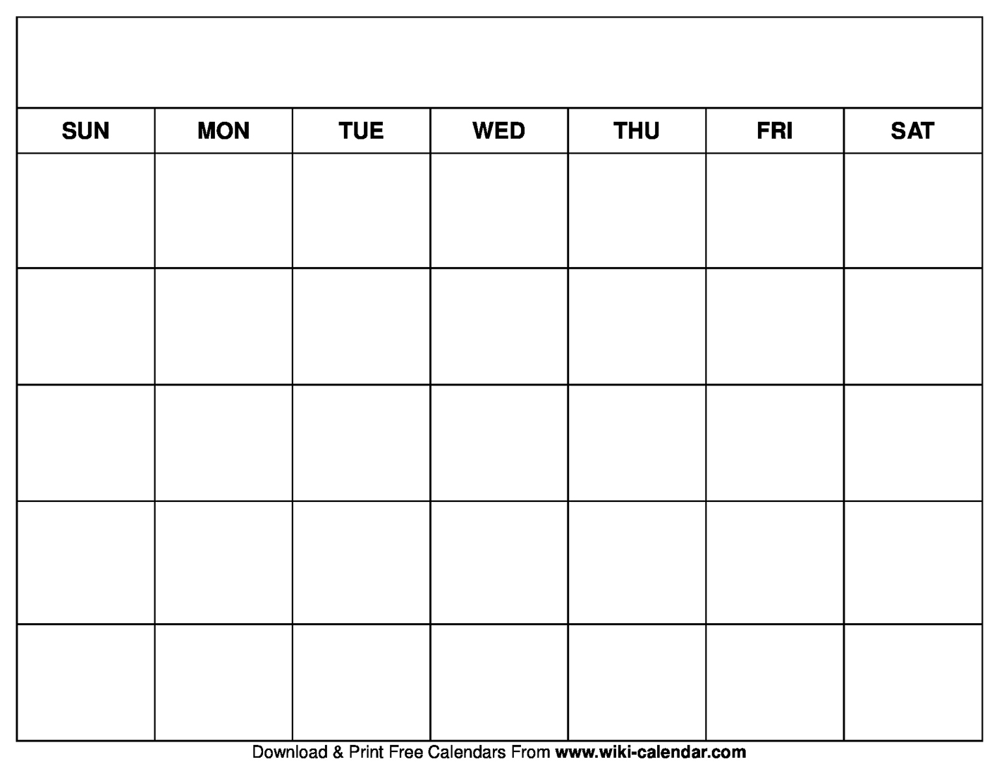 Free Blank Printable Calendar Templates