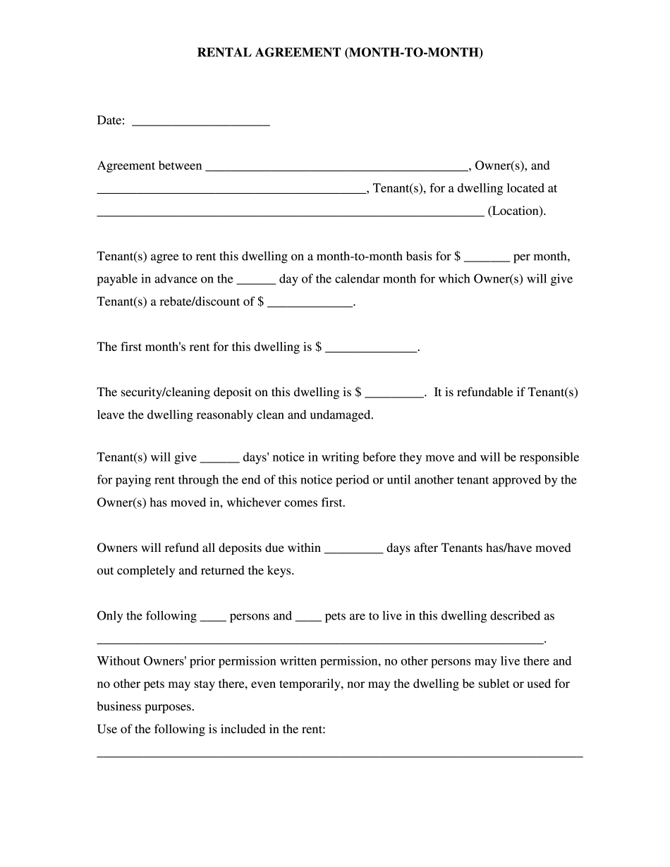Simple Tenancy Agreement Sample Fill Online Printable Fillable Blank