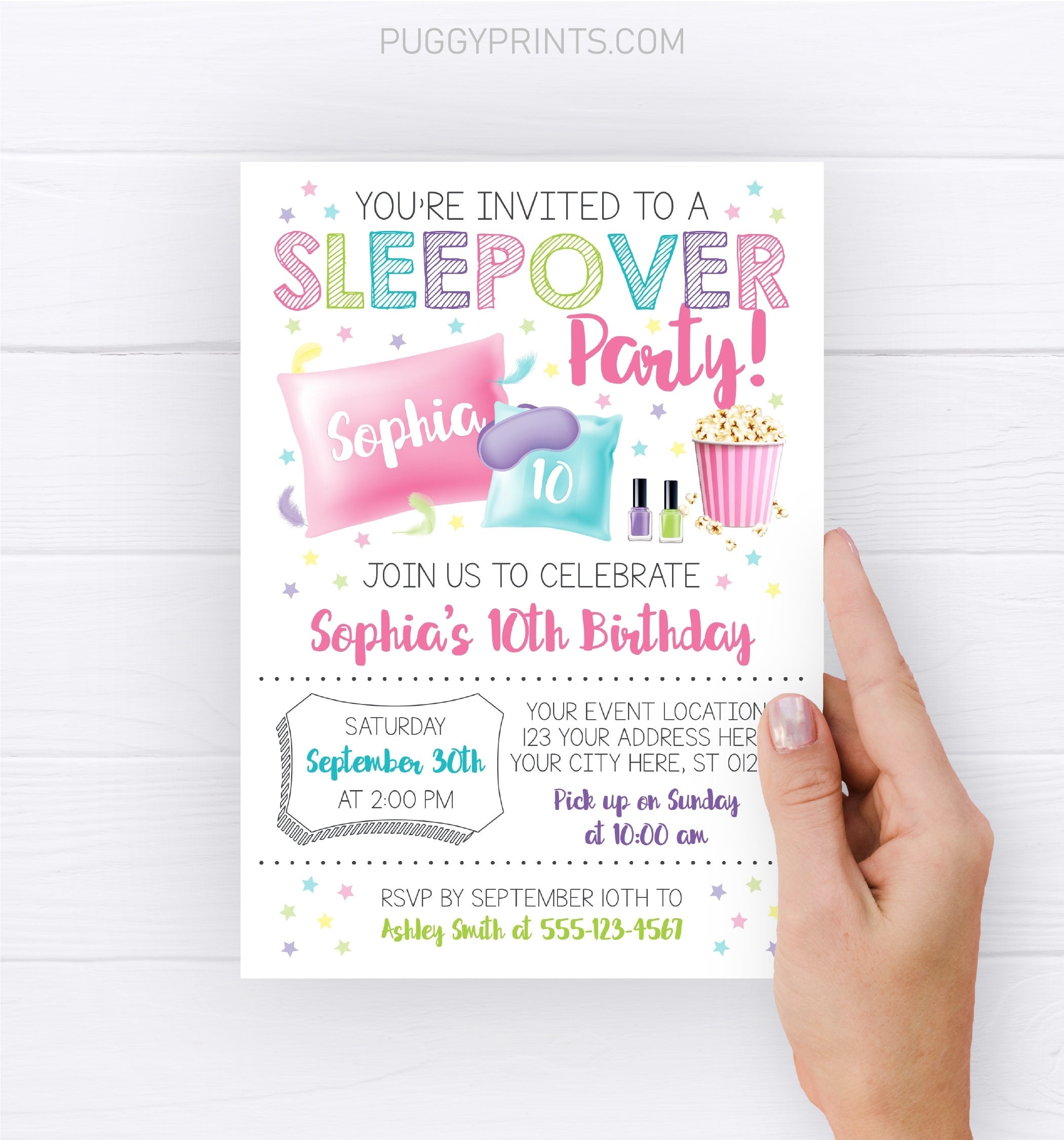 Sleepover Invitation Slumber Party Invitation Sleepover Birthday Invitation Girl Pajama Party Invitations Printable Editable Teen Invite Etsy Ireland