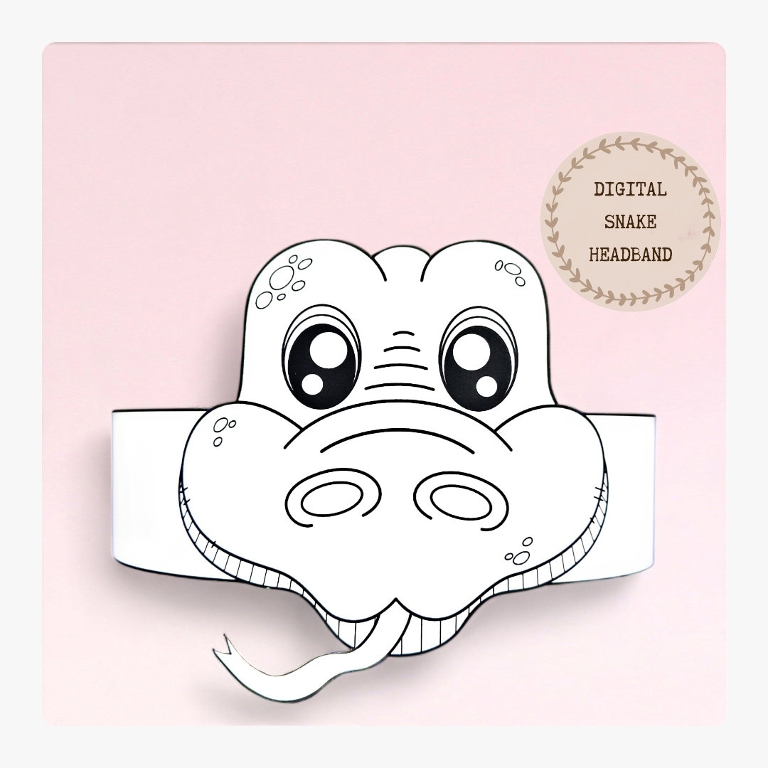 Snake Paper Coloring Crown Animal Paper Hat For Kids Instant 