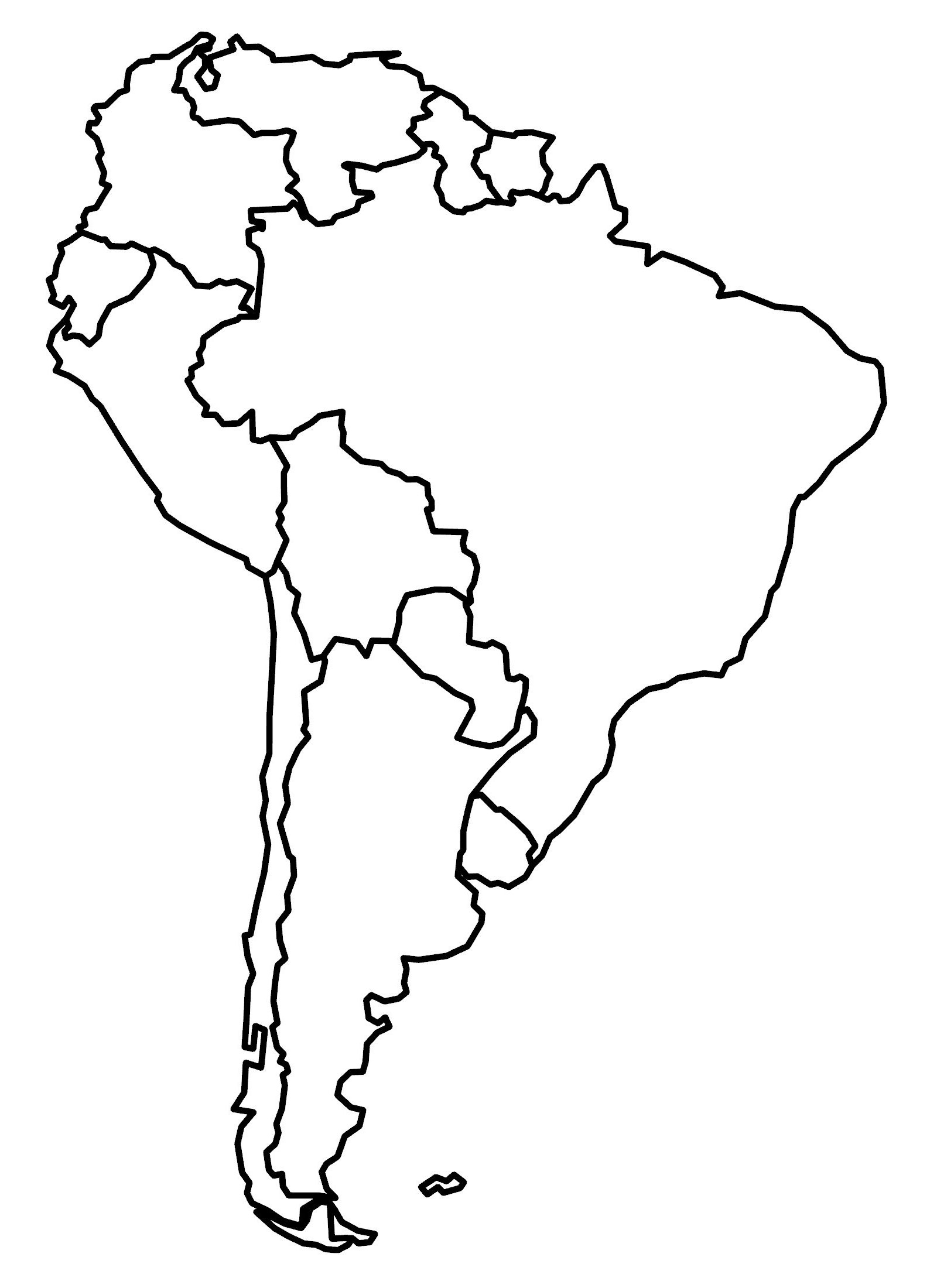 South America Printable Map