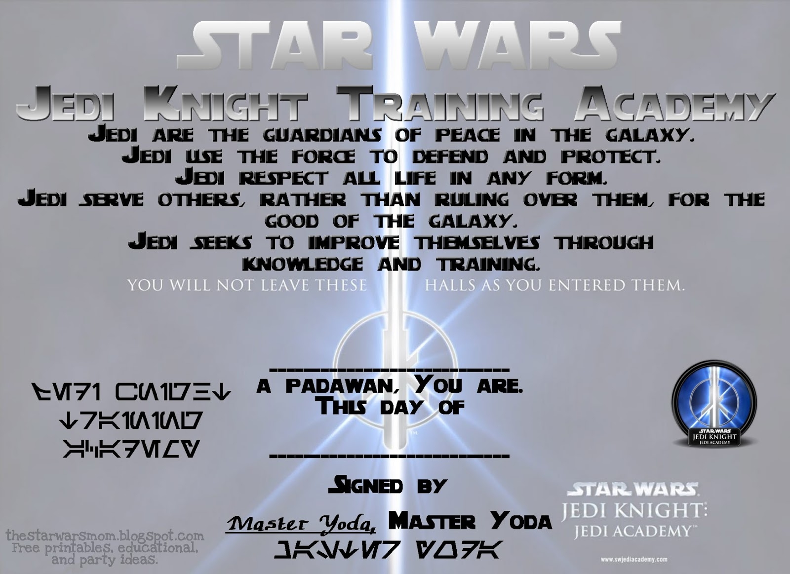 Free Printable Star Wars Certificate Template