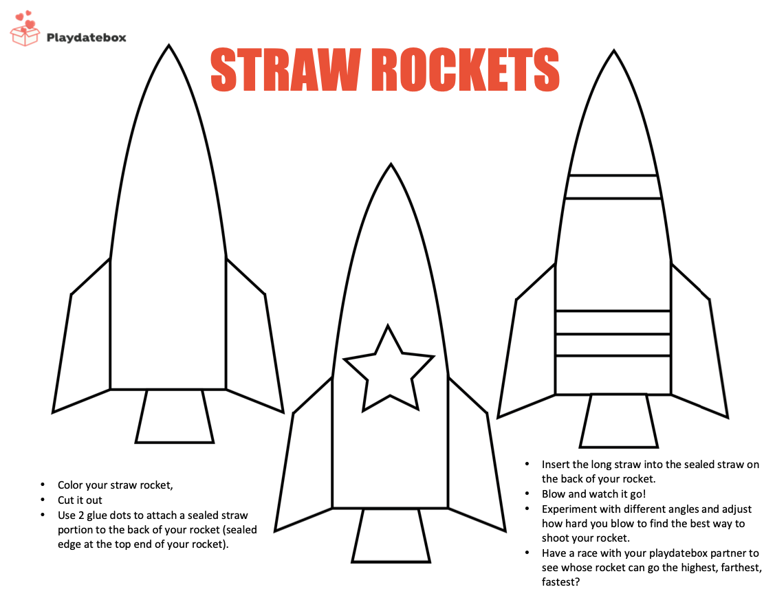 Free Printable Straw Rocket Template