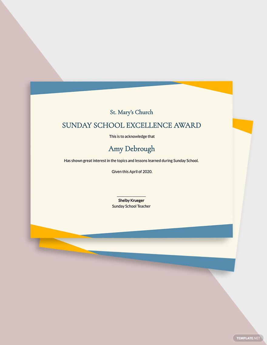 Free Printable Sunday School Certificate Templates