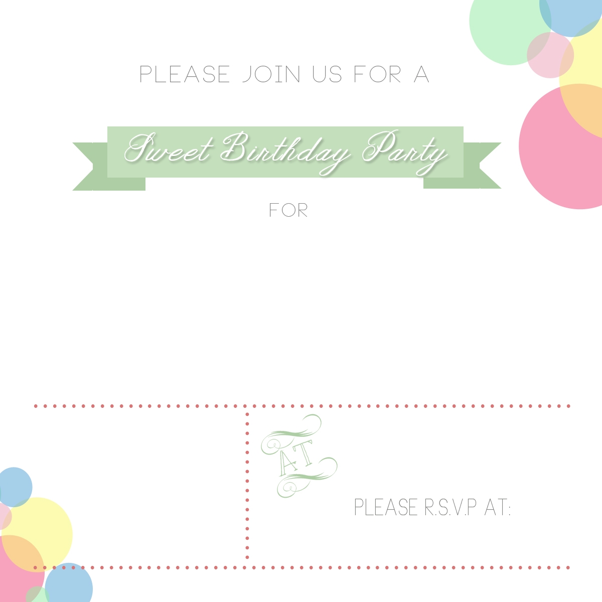 Blank Templates To Create Party Printables