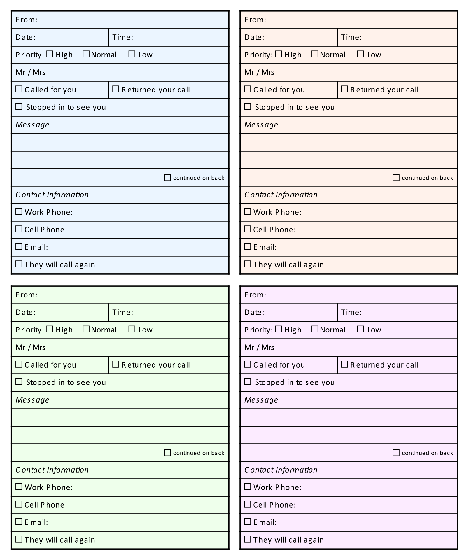 Free Printable Telephone Message Pad Template