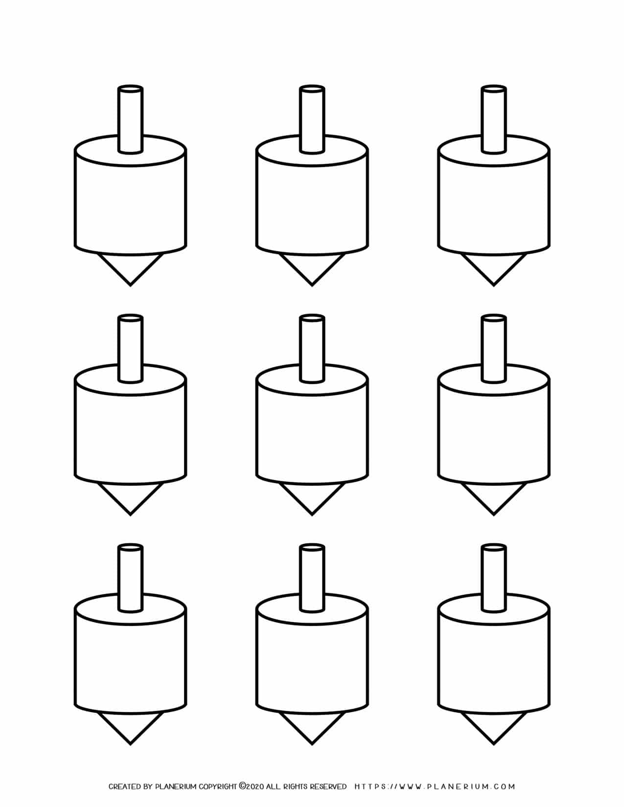 Templates Nine Dreidels Planerium