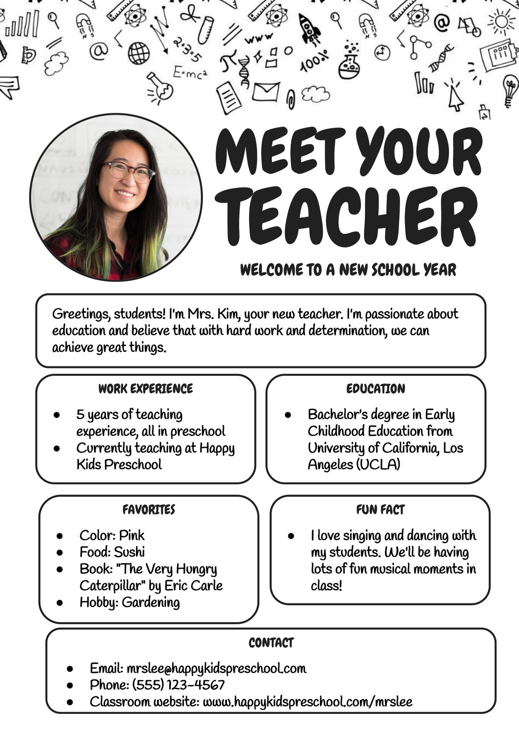 Free Printable Teacher Template
