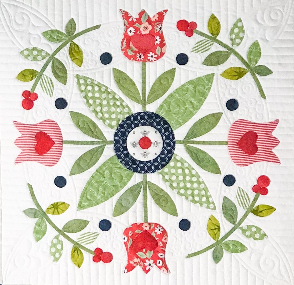 Tulips For Oma PDF Pattern PDF Download Applique Quilt Pattern Quilt Pattern Etsy