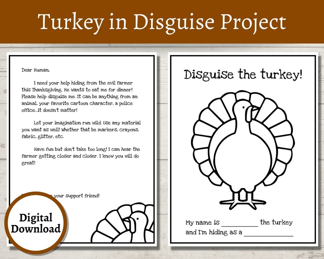 Free Printable Disguise Turkey Template Pdf