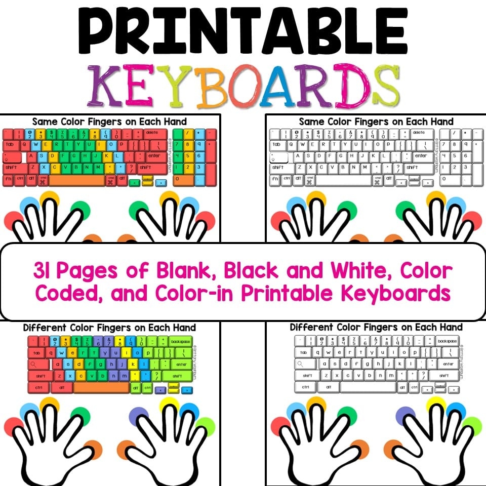 Blank Computer Keyboard Template Printable