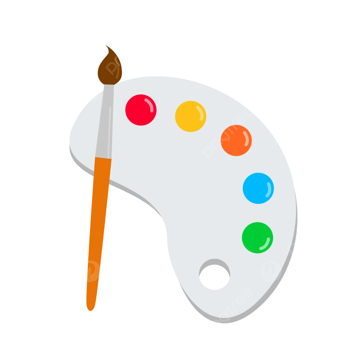 Vector Illustrations With Paint Brushes And Color Palette Paint Bruh Color Palette Drawing PNG And Vector With Transparent Background For Free Download