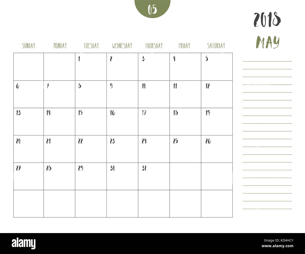 Printable Blank Month Calendar Earthtones