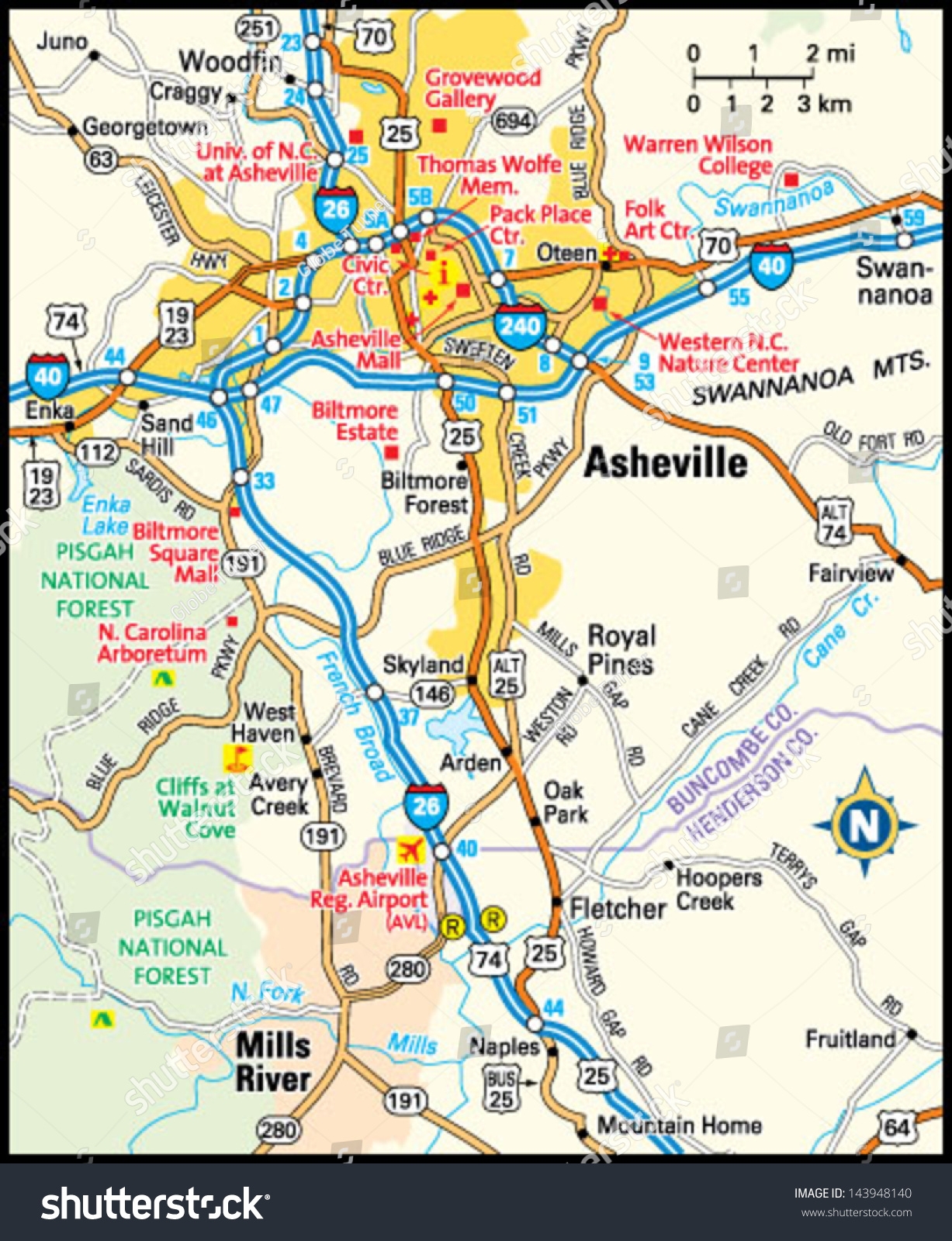 Printable Map Of Asheville Nc