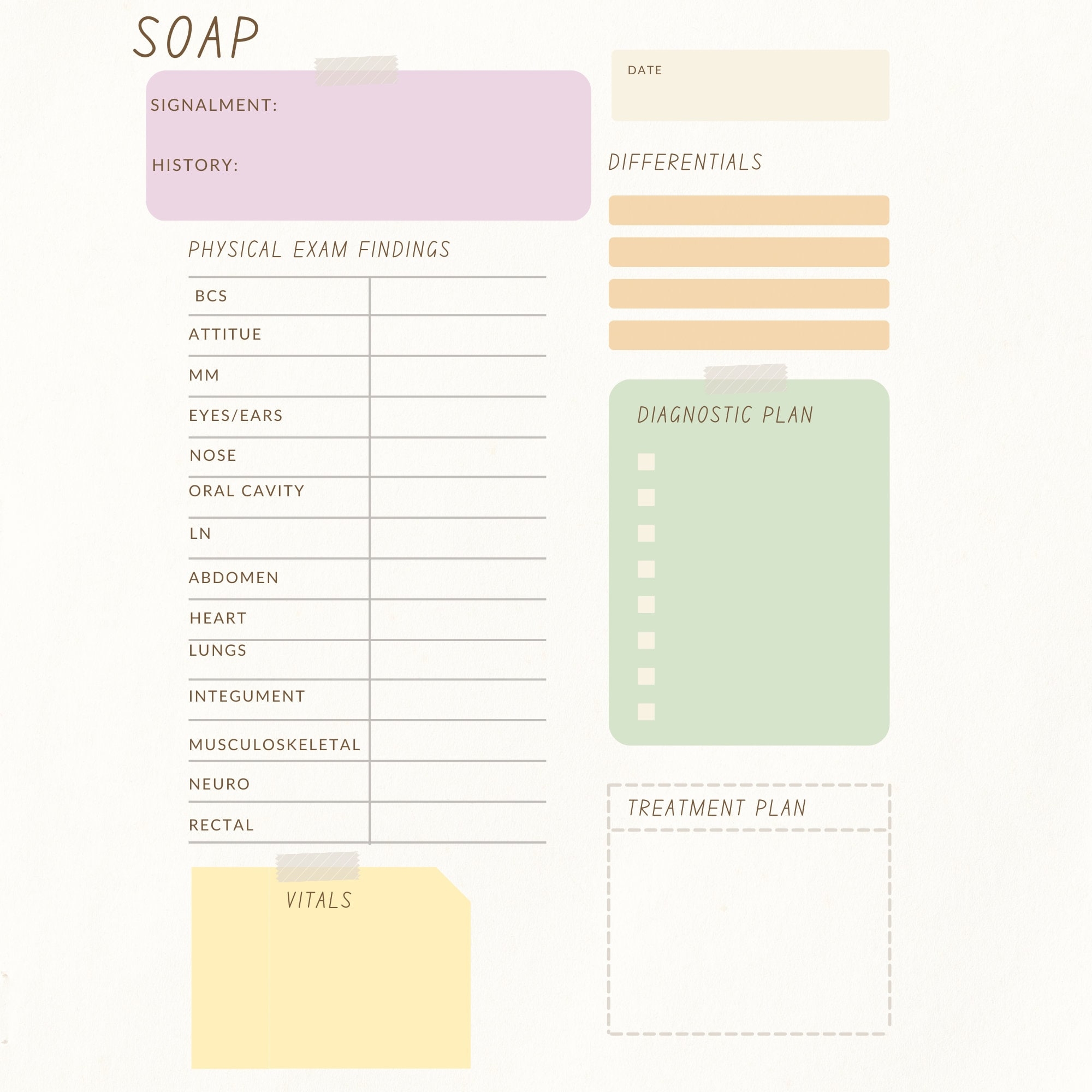 Free Printable Veterinary Soap Template