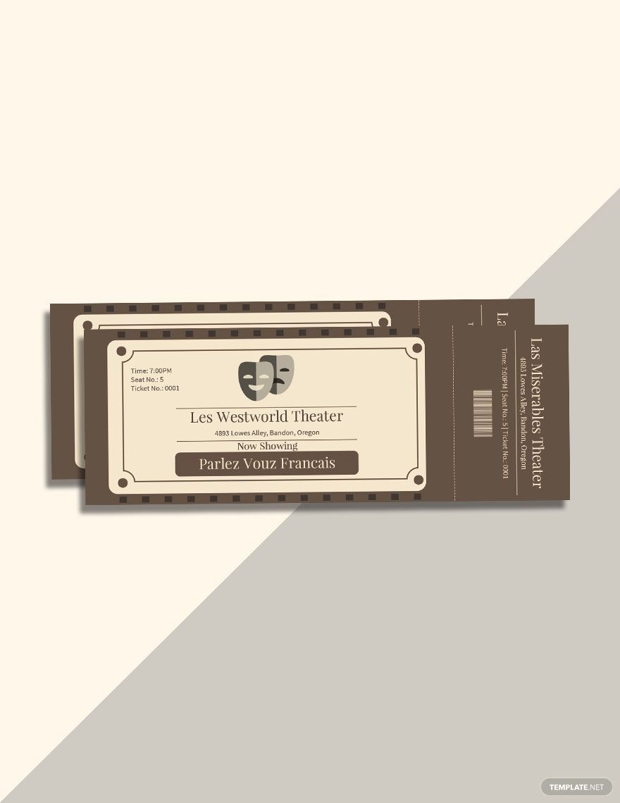 Vintage Admission Ticket Template In PSD Word Illustrator 