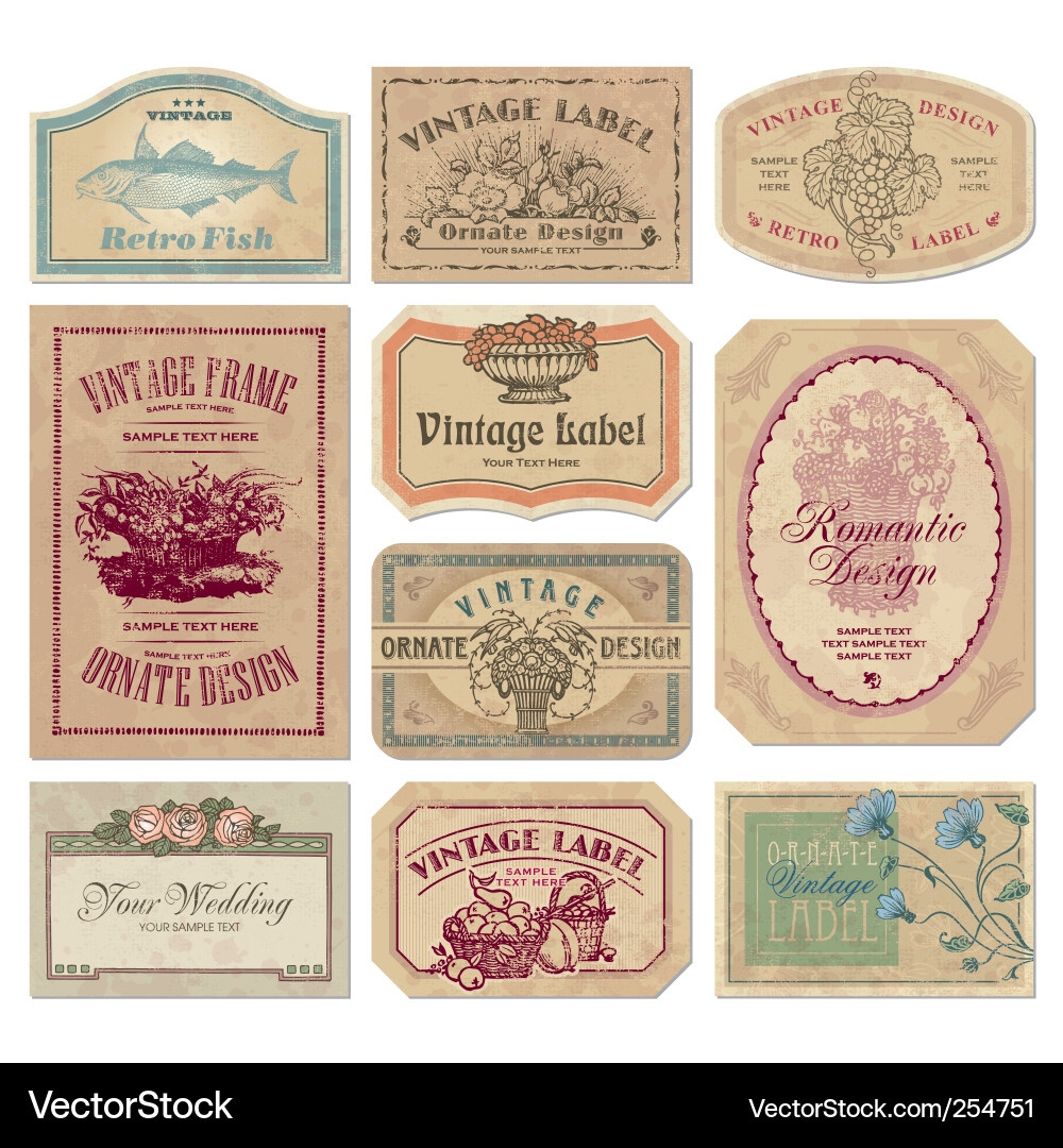 Vintage Labels Set Royalty Free Vector Image VectorStock