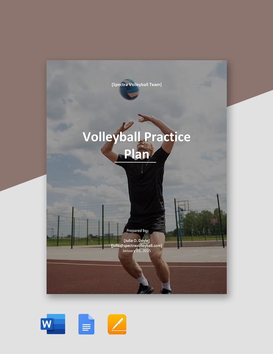 Volleyball Practice Plan Template In Word Google Docs Pages Download Template