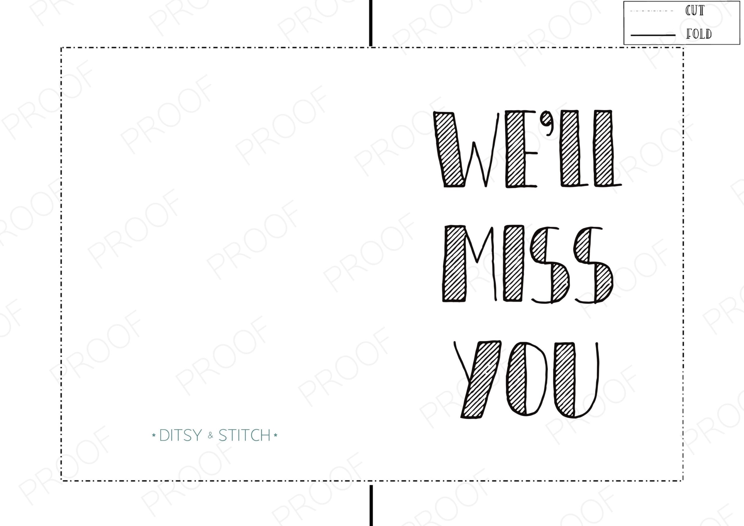 We ll Miss You Printable Card Simple PDF Leaving Card 
