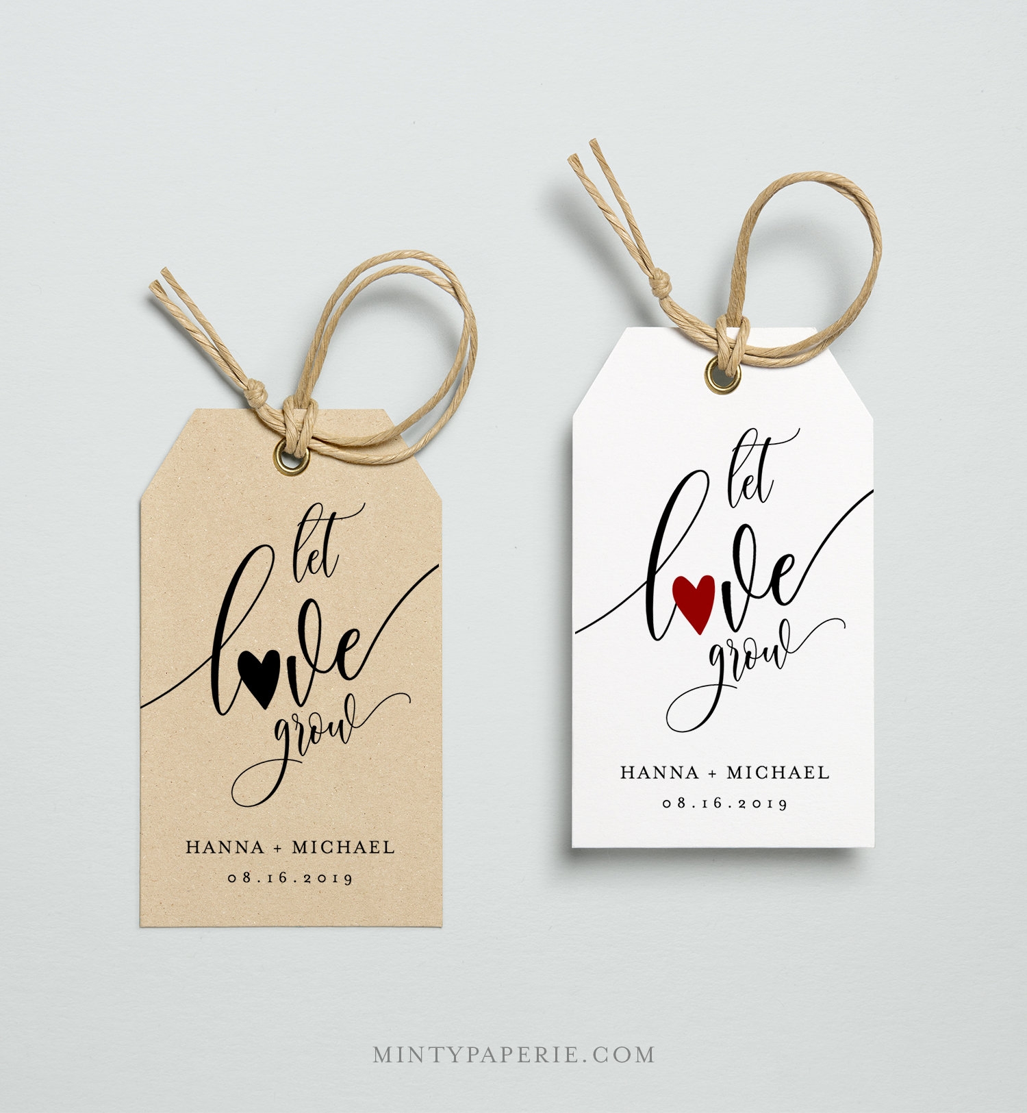 Wedding Favor Tag Template Let Love Grow Tag Bridal Shower Favor 