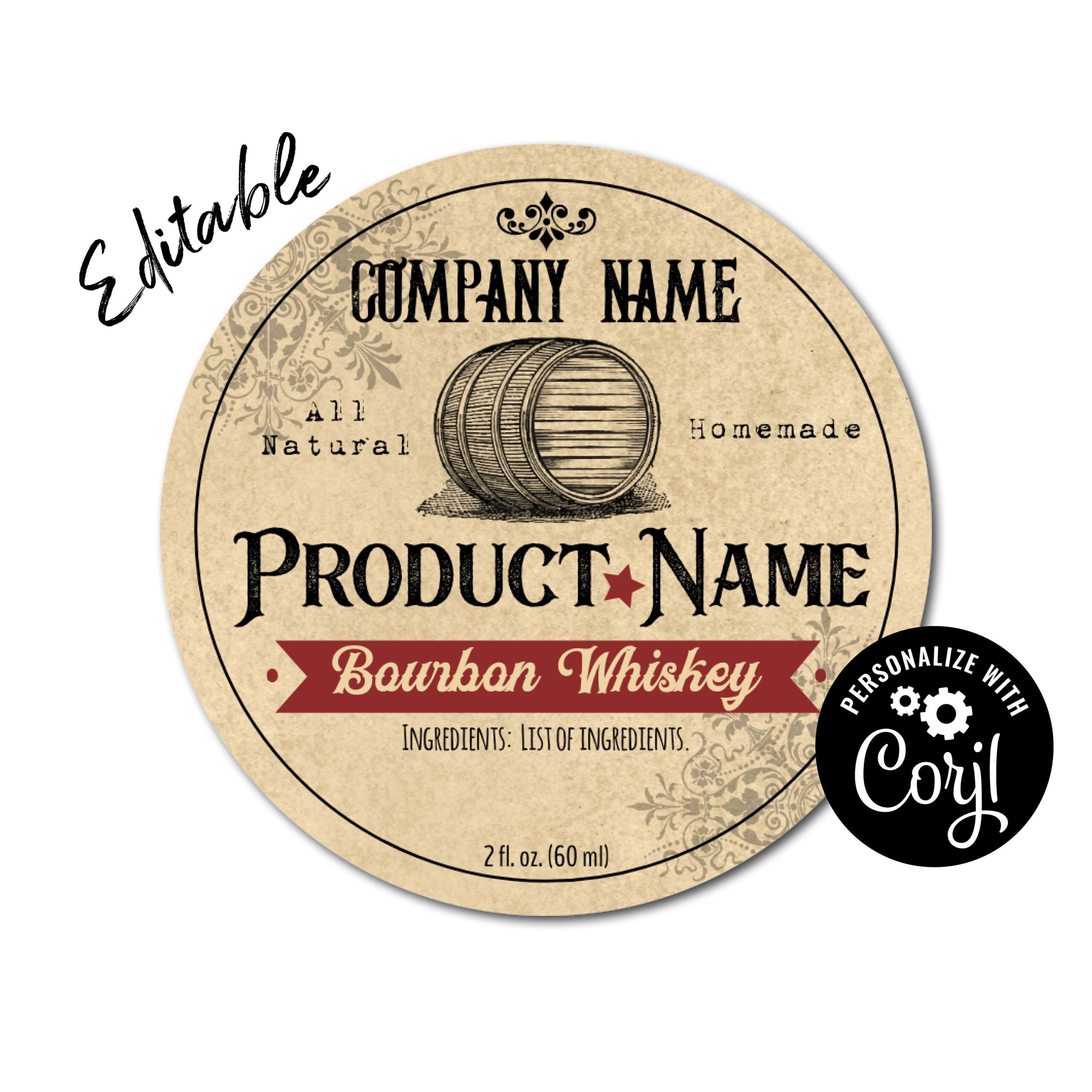 Blank Printable Whiskey Label Template