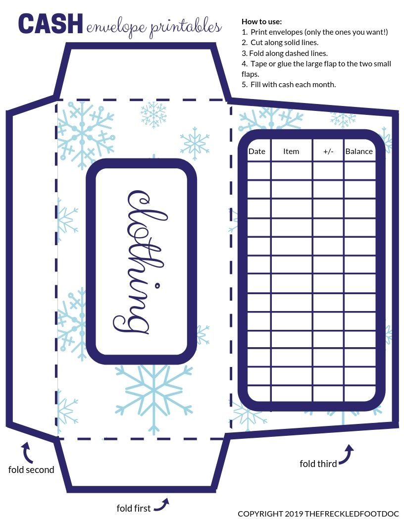 Winter Christmas Cash Envelope System Printables For Budgeting Worksheets Library