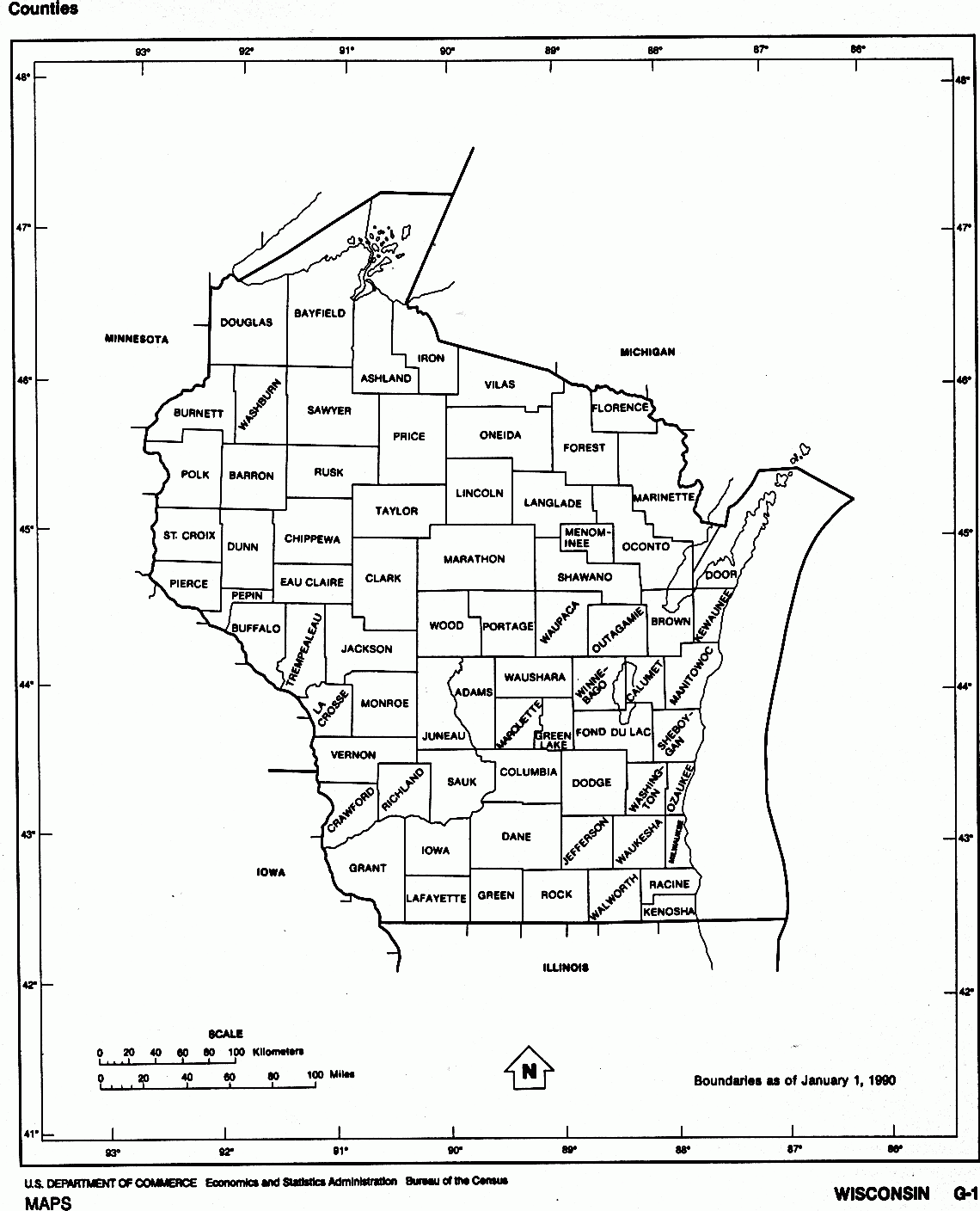 Wisconsin Free Map