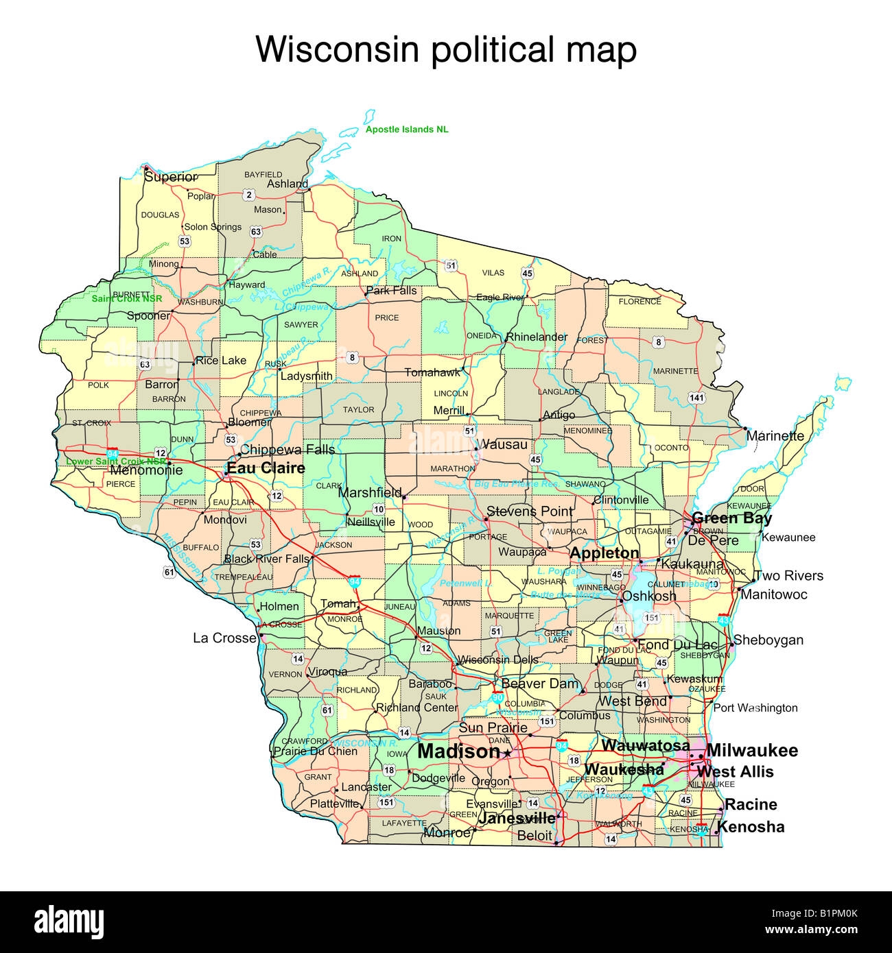 Wisconsin State Map Printable