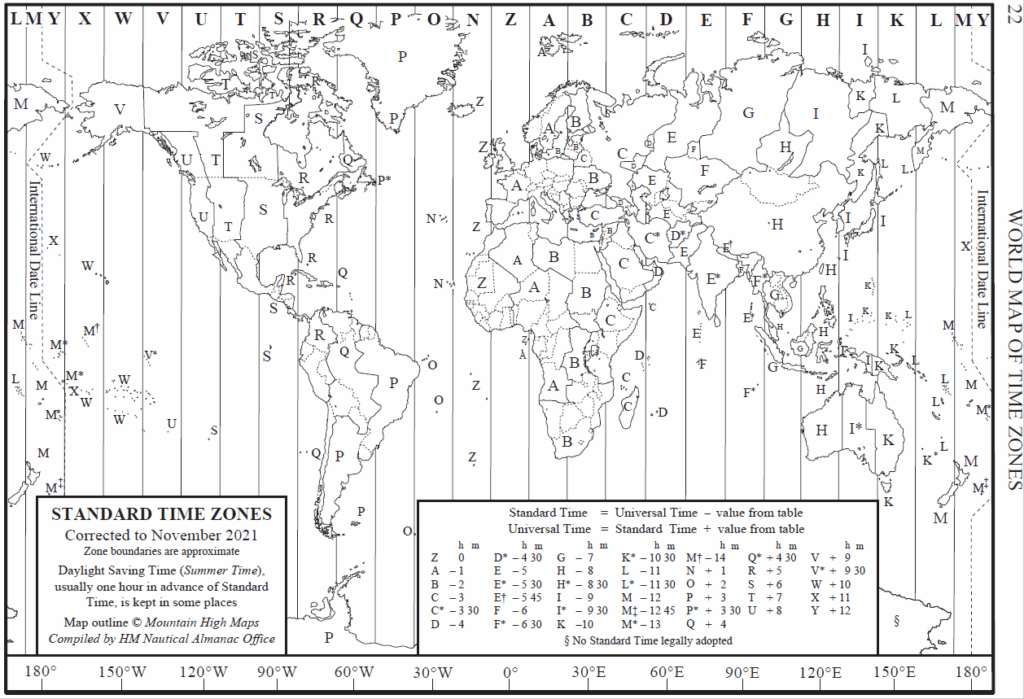 Printable World Time Zone Map - Printable Template Hub