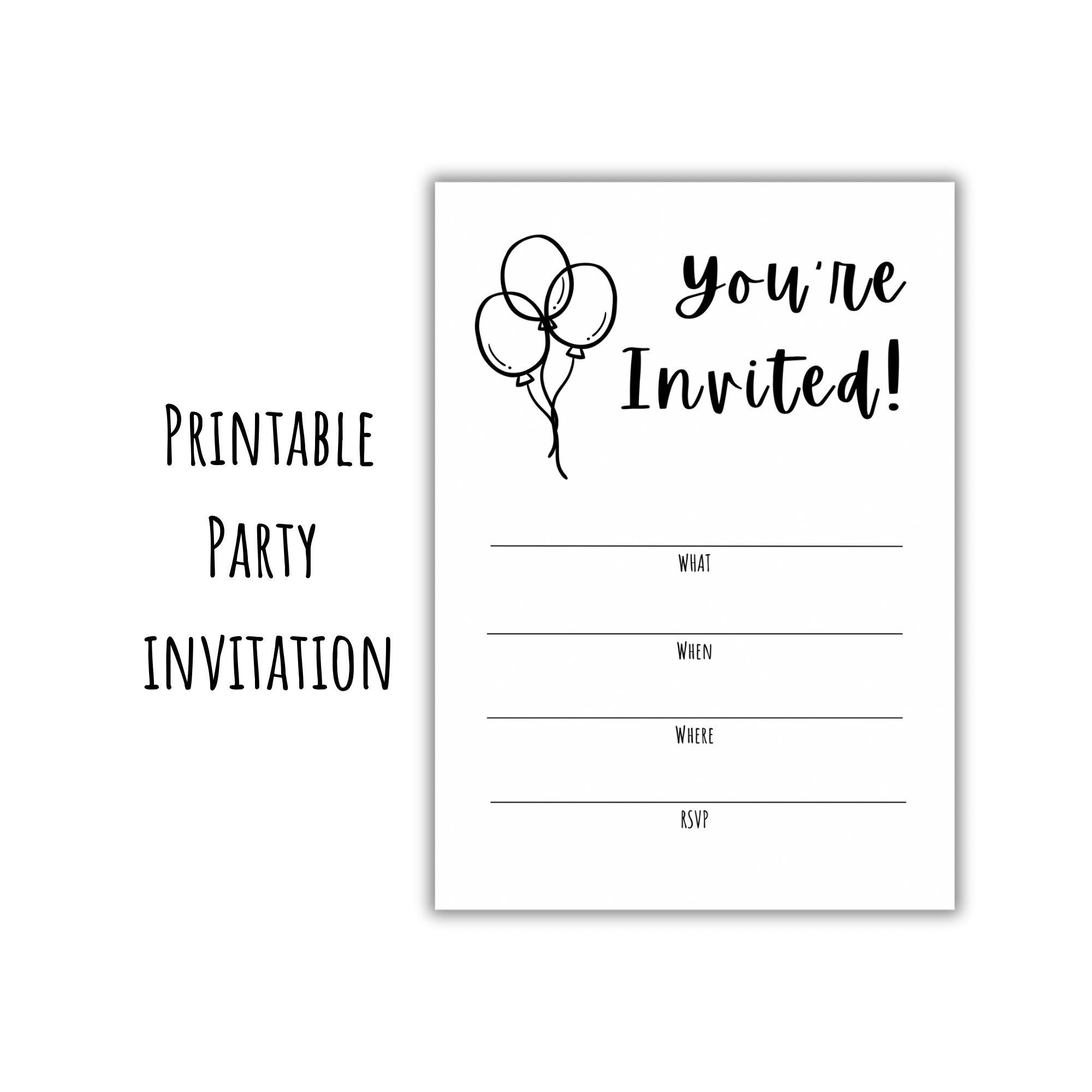 You re Invited Fill In The Blank Party Invitation Instant Download PDF 5x7 Kids Adult Party Etsy