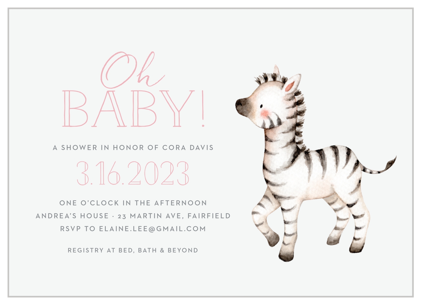 Free Printable Zebra Invitation Templates