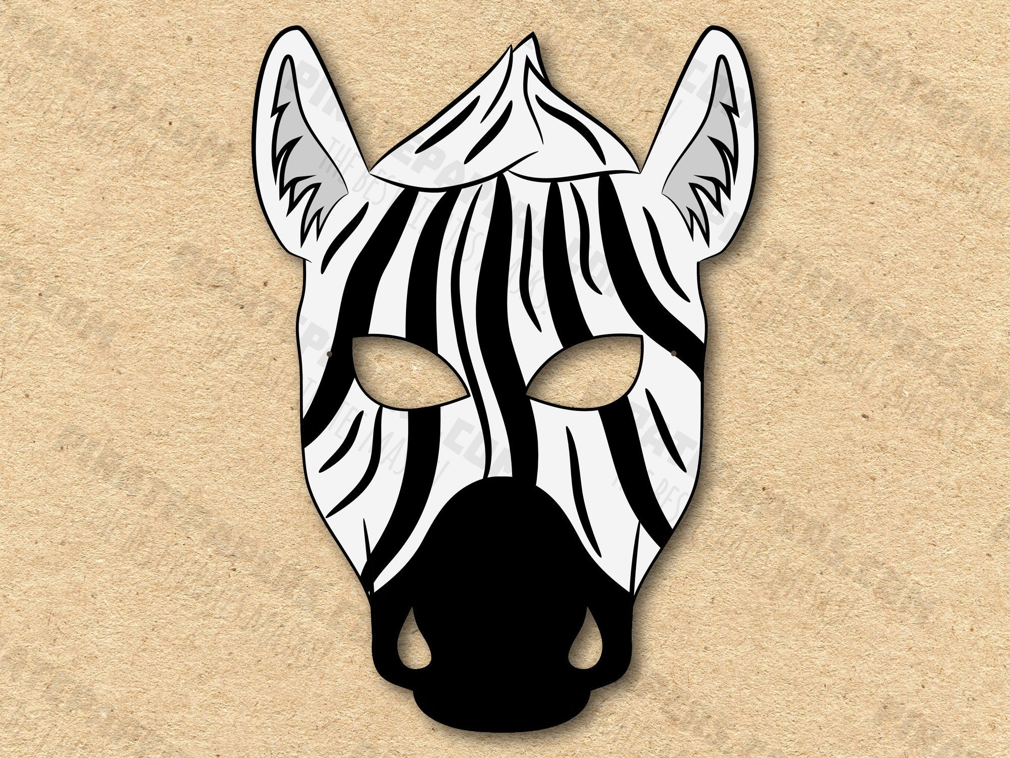 Zebra Mask Printable Paper DIY For Kids And Adults PDF Template Instant Download For Birthdays Halloween Party Costumes Etsy