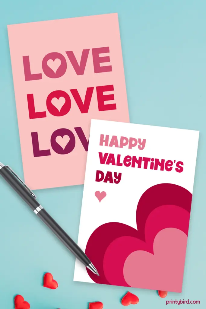 10 Free Printable Valentine Cards for Valentine's Day - PrintyBird