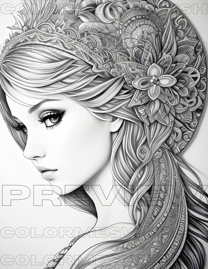 10 Instant Download Adult Coloring Women Coloring Pages Adult Coloring ...