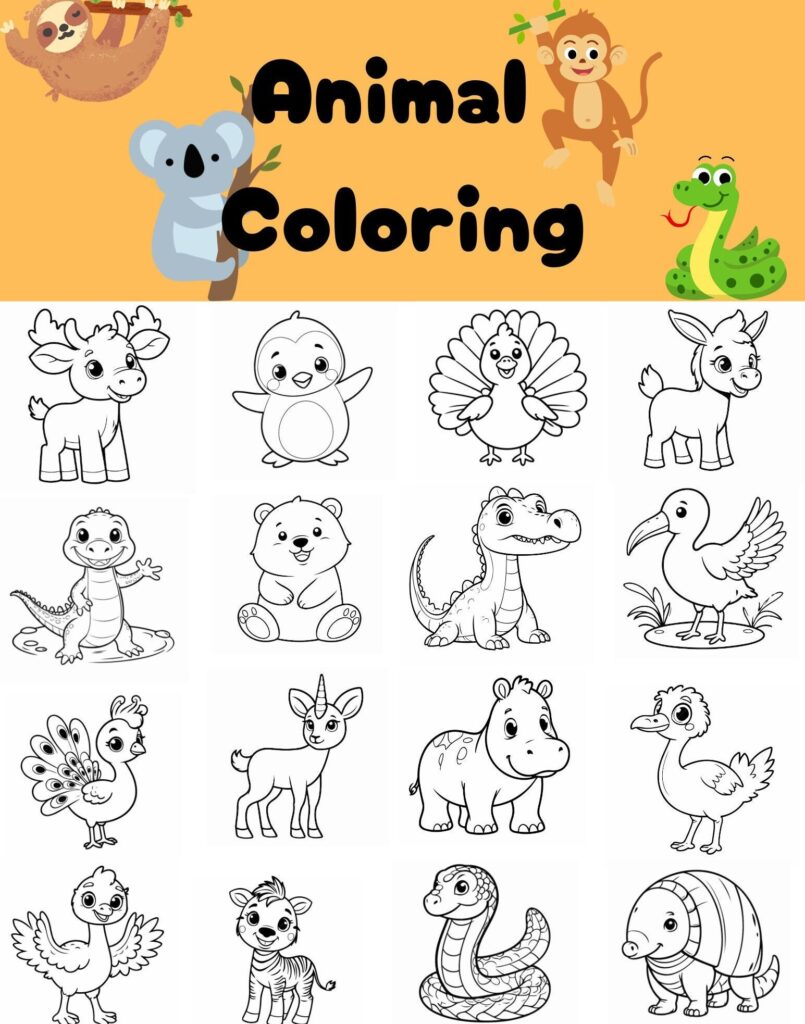 100 Printable Animal Coloring Pages | Instant Download | Kids Animal … 100 Printable Animal Coloring Pages | Instant Download | Kids Animal ...