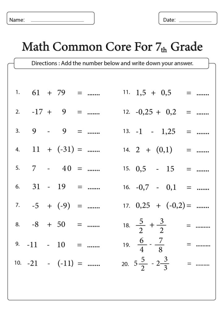 12 7th Grade Math Worksheets With Answer Key – Free PDF at worksheeto.com 12 7th Grade Math Worksheets With Answer Key - Free PDF at worksheeto.com