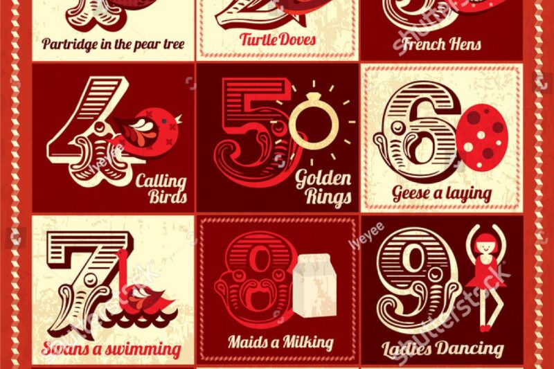 12 Days Of Christmas Calendar Template