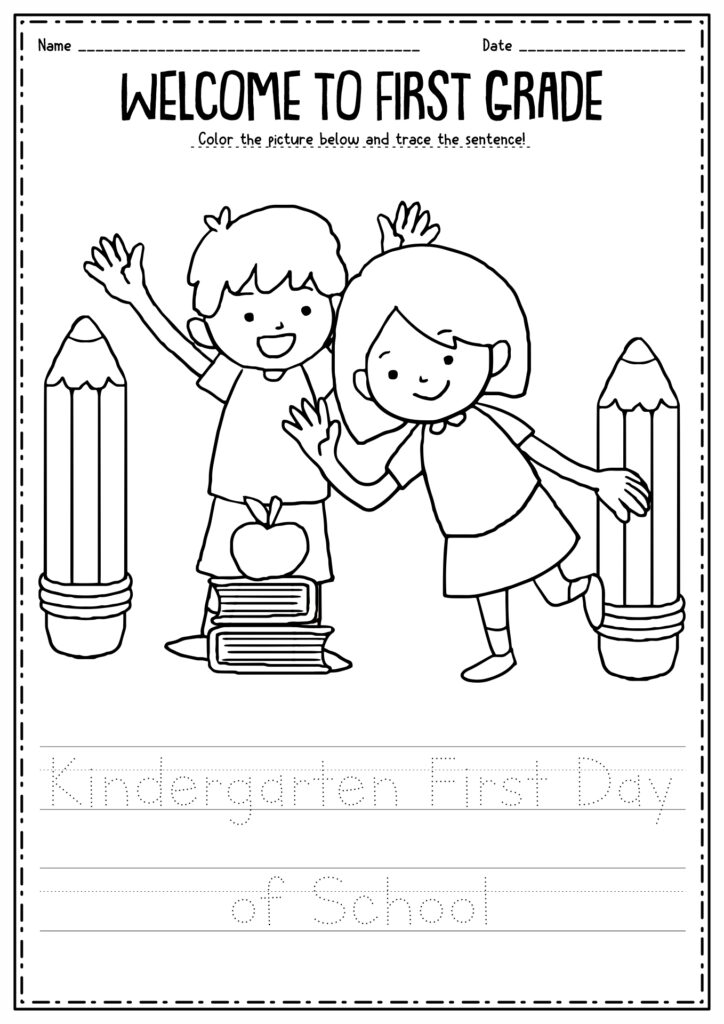12 First Day Of Kindergarten School Worksheets – Free PDF at worksheeto.com 12 First Day Of Kindergarten School Worksheets - Free PDF at worksheeto.com